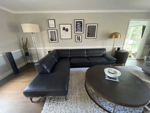 Roche bobois black sectional - black,